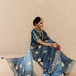 Ombre Blue Banarasi Silk Saree Online in India
