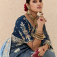 Ombre Blue Banarasi Silk Saree Online in India