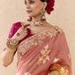 Ombre Peach Banarasi Silk Saree Online in India