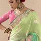 Ombre Mint Green Banarasi Silk Saree Online in India