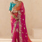 Ombre Magenta Banarasi Silk Saree Online in India