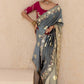 Ombre Grey Banarasi Silk Saree Online in India