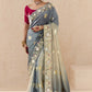 Ombre Grey Banarasi Silk Saree Online in India