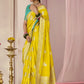 Yellow Banarasi Silk Saree Online in India