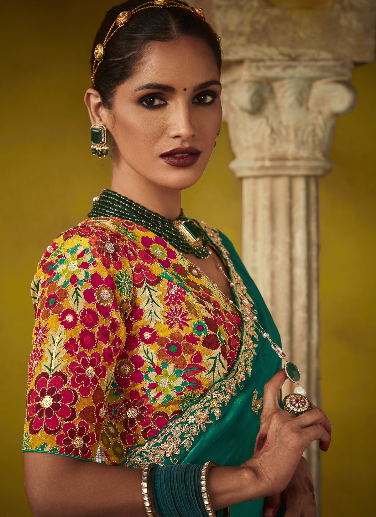 Shop Green Tissue Silk Sarees Online - STORI