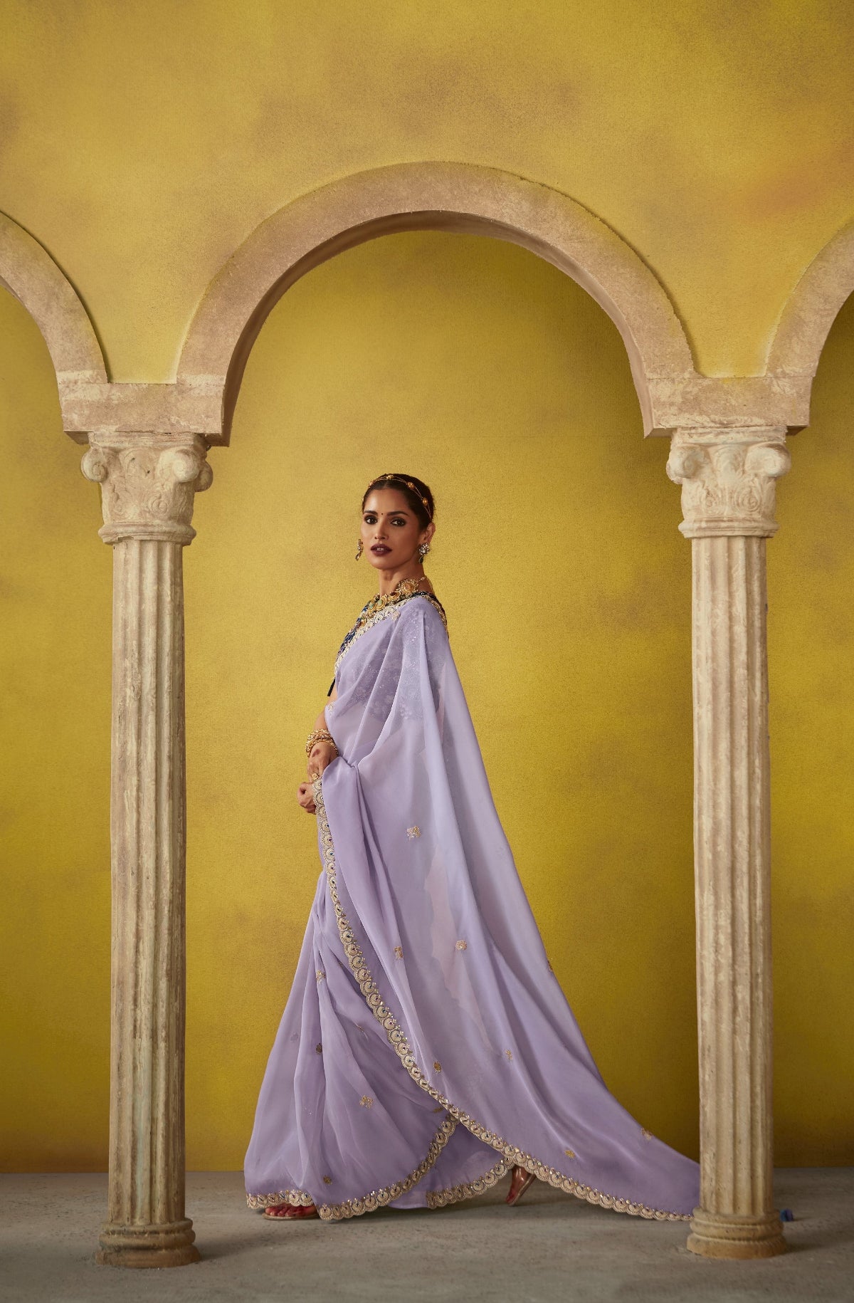 Shop Lavender Tissue Silk Sarees Online - STORI