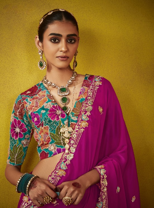 Shop Pink Tissue Silk Sarees Online - STORI