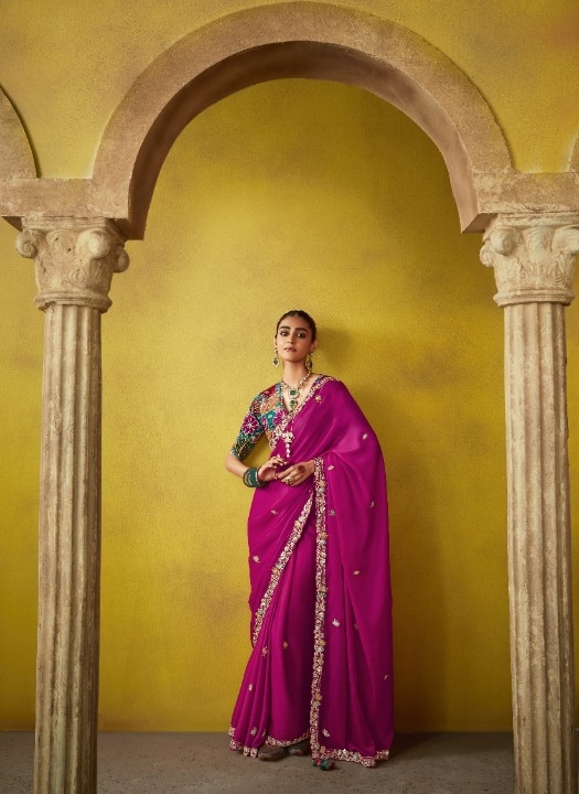 Shop Pink Tissue Silk Sarees Online - STORI