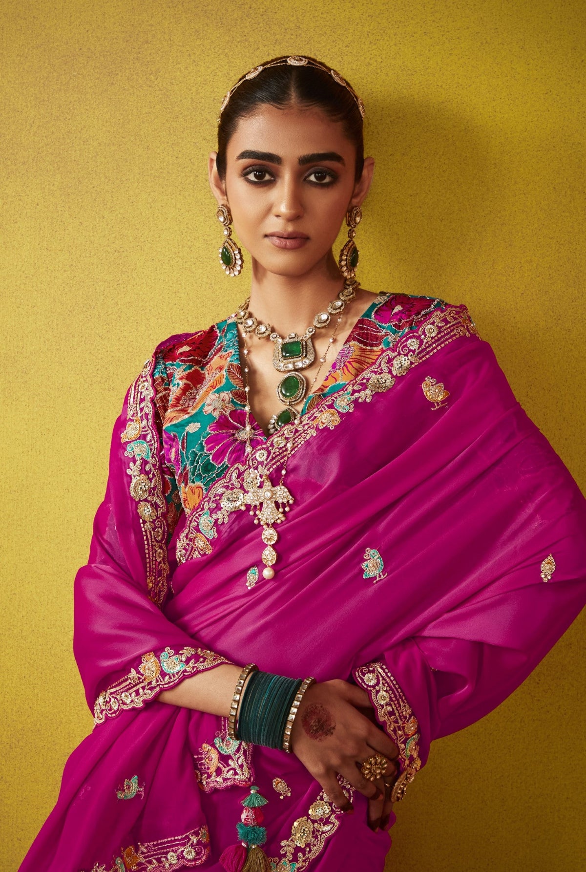 Shop Pink Tissue Silk Sarees Online - STORI