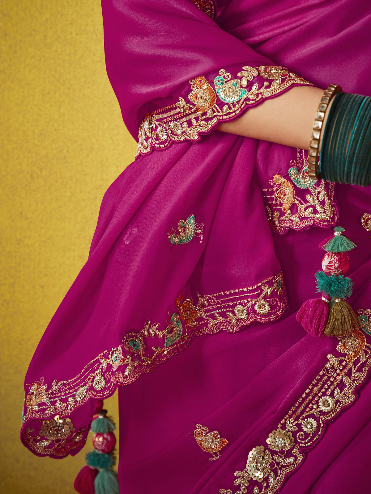 Shop Pink Tissue Silk Sarees Online - STORI