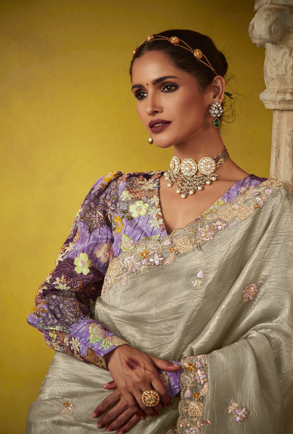 Shop Green Tissue Silk Sarees Online - STORI