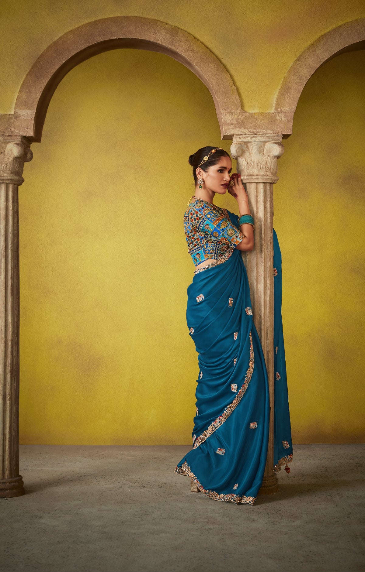 Shop Blue Tissue Silk Sarees Online - STORI
