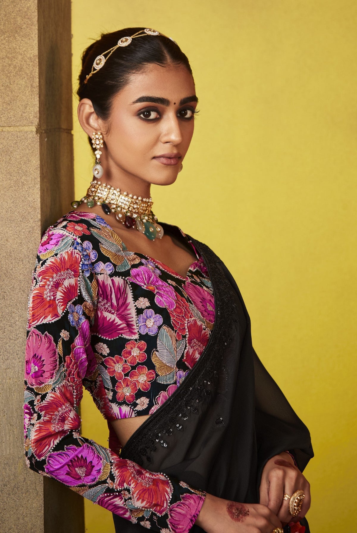 Shop Black Tissue Silk Sarees Online - STORI