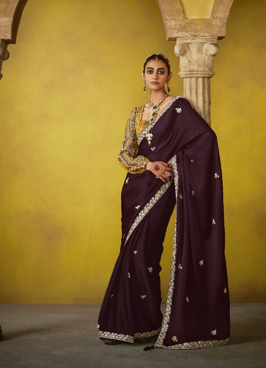 Shop Brown Tissue Silk Sarees Online - STORI