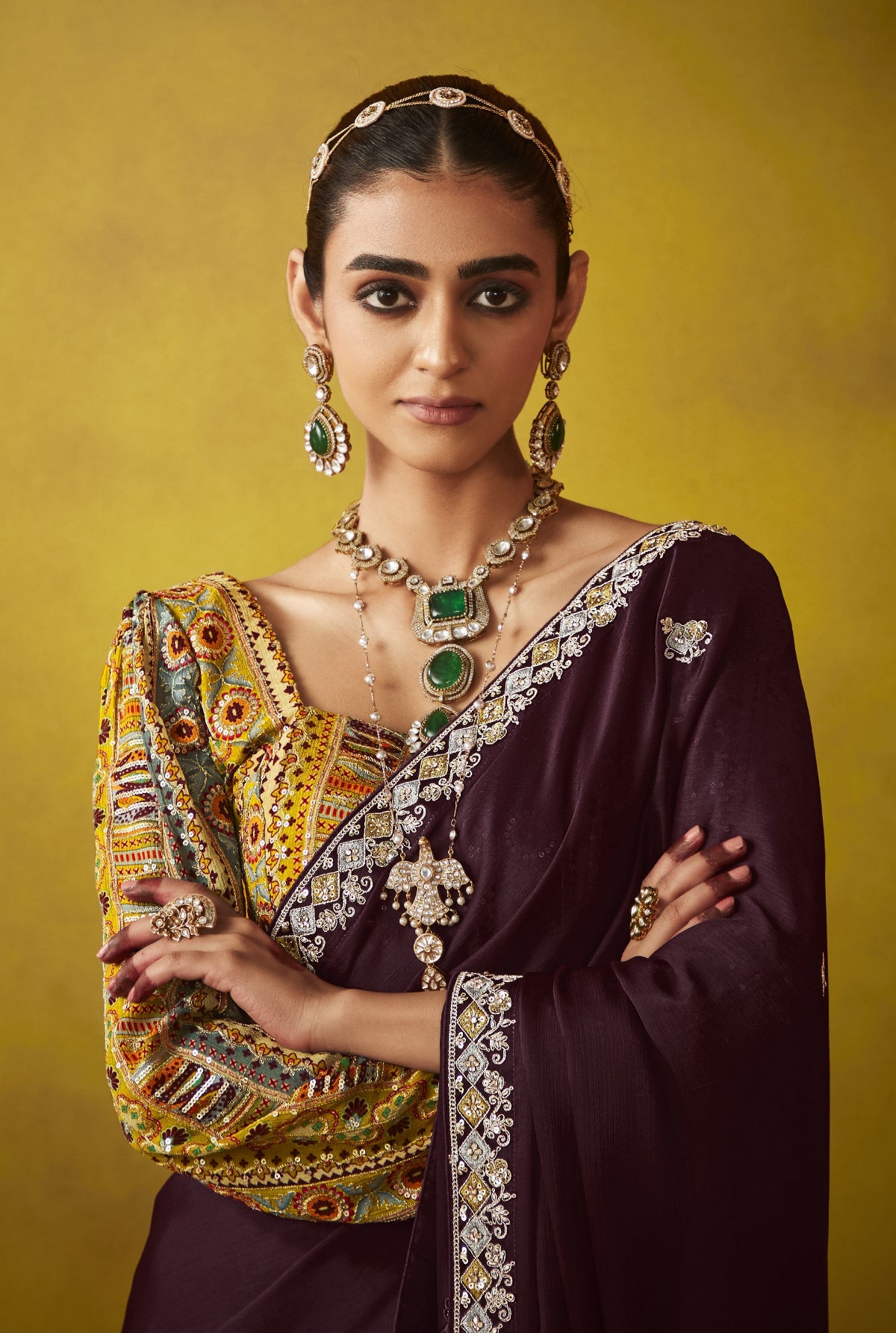Shop Brown Tissue Silk Sarees Online - STORI