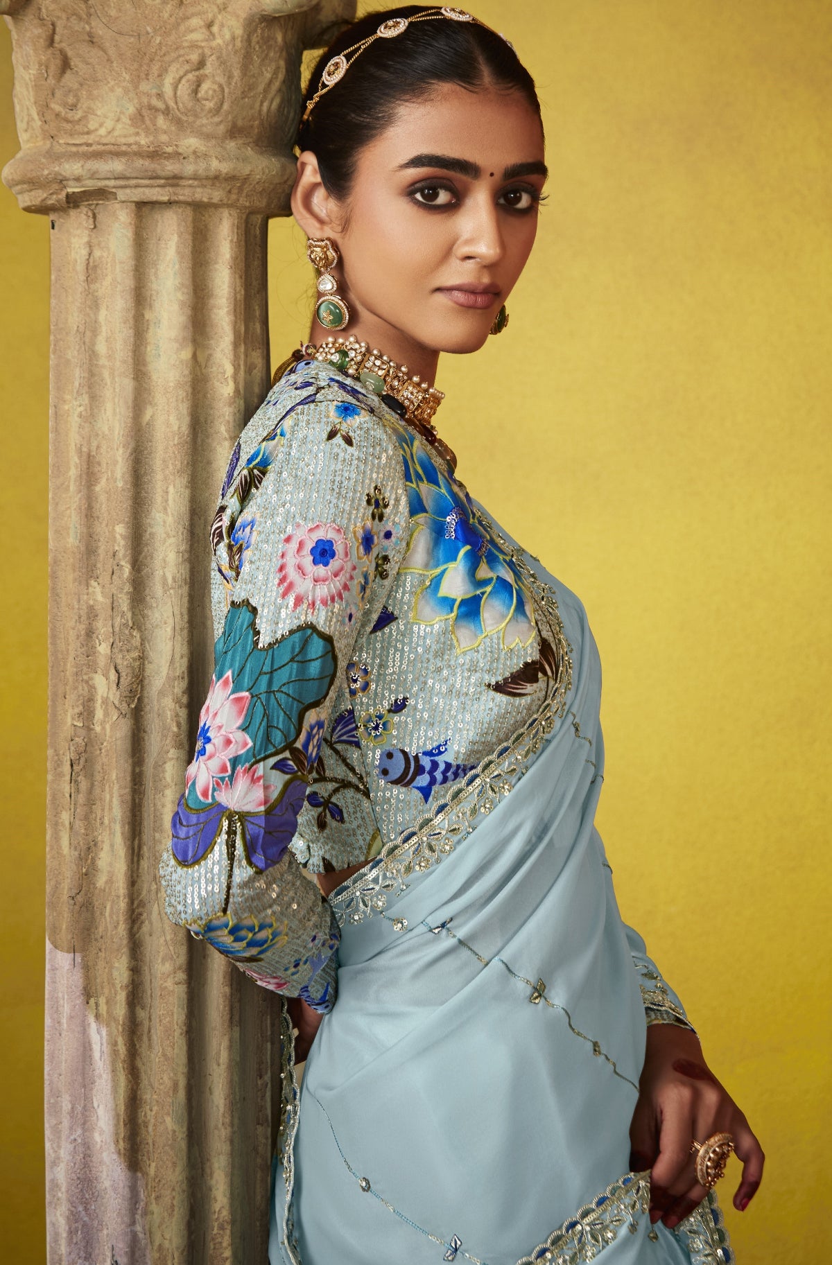 Shop Blue Tissue Silk Sarees Online - STORI