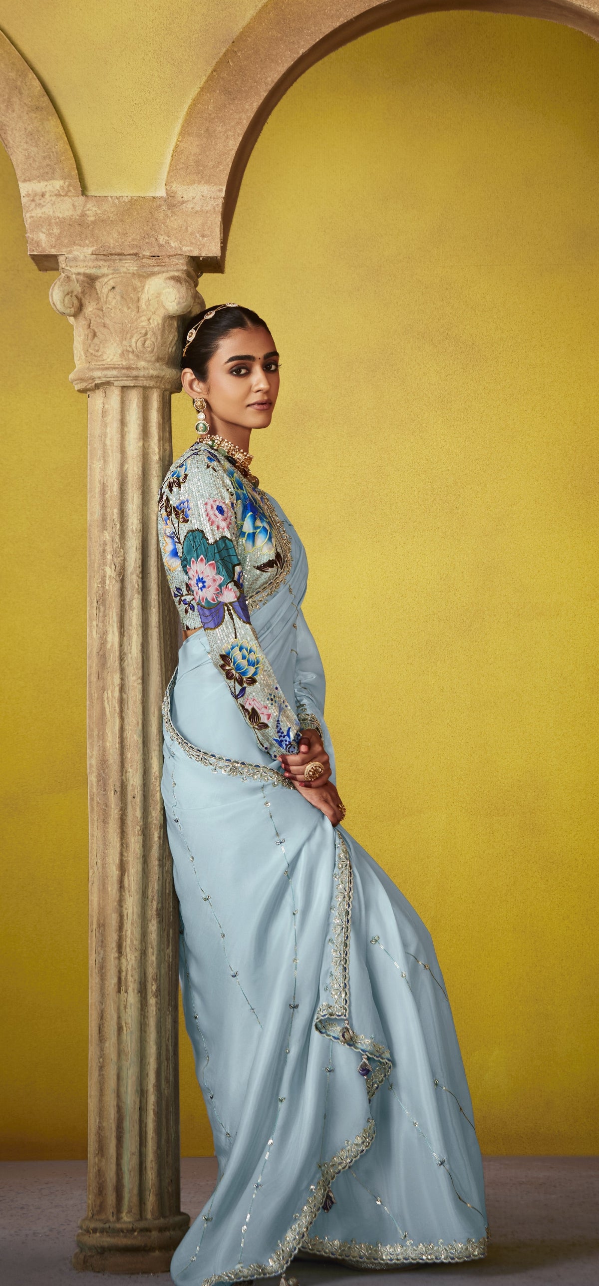 Shop Blue Tissue Silk Sarees Online - STORI