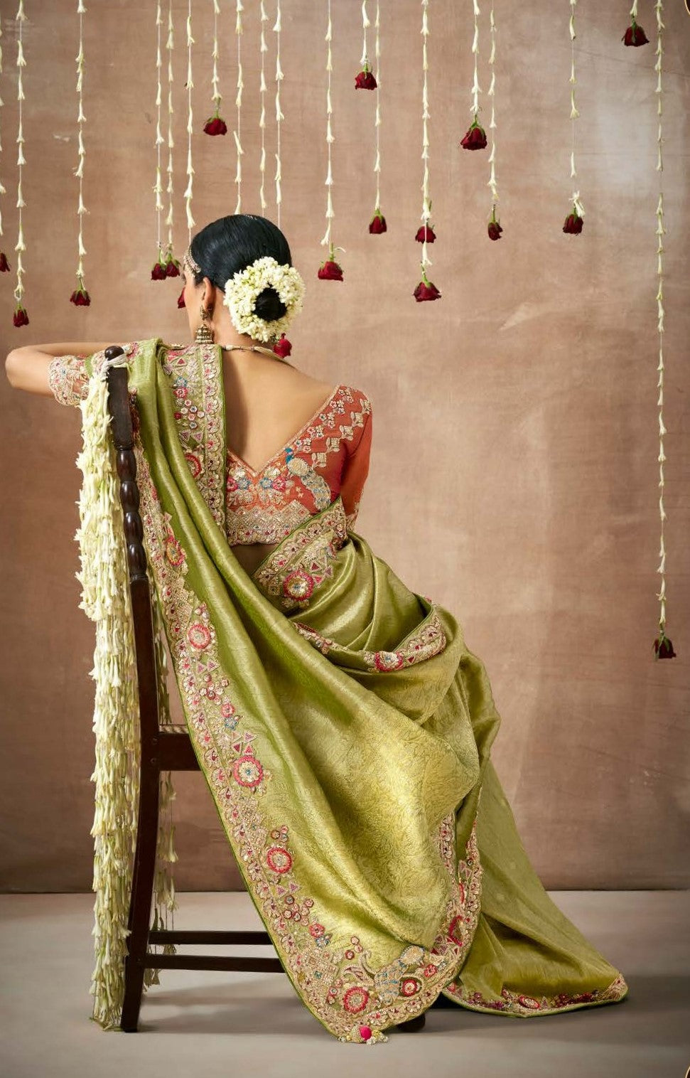 Shop Green Banarasi Sarees online at STORI