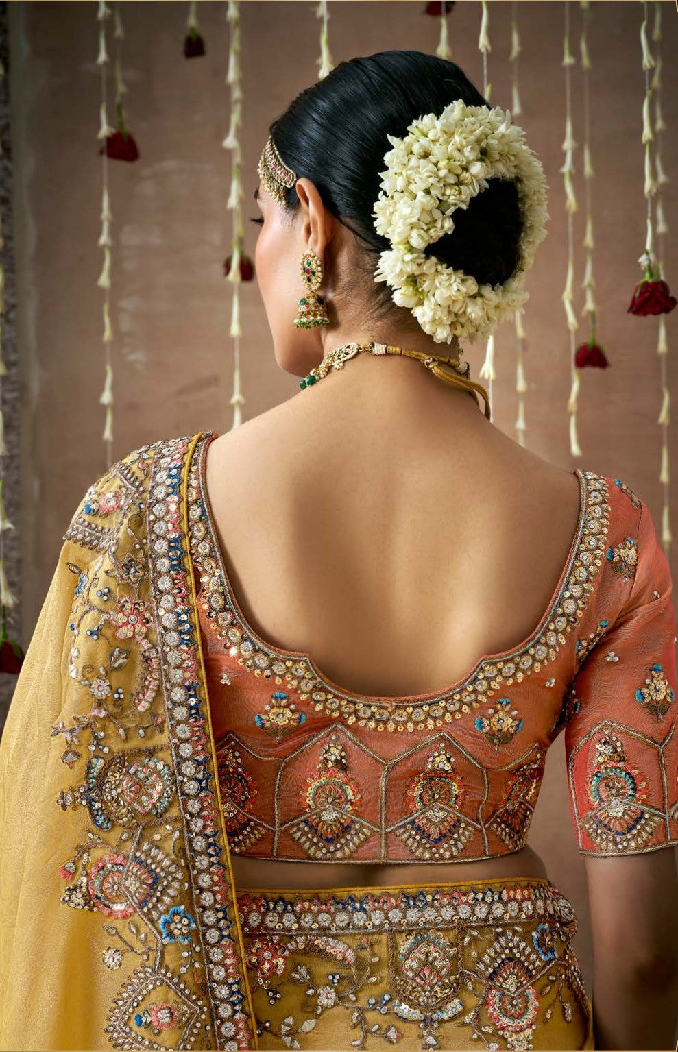Shop Yellow Banarasi Sarees online at STORI