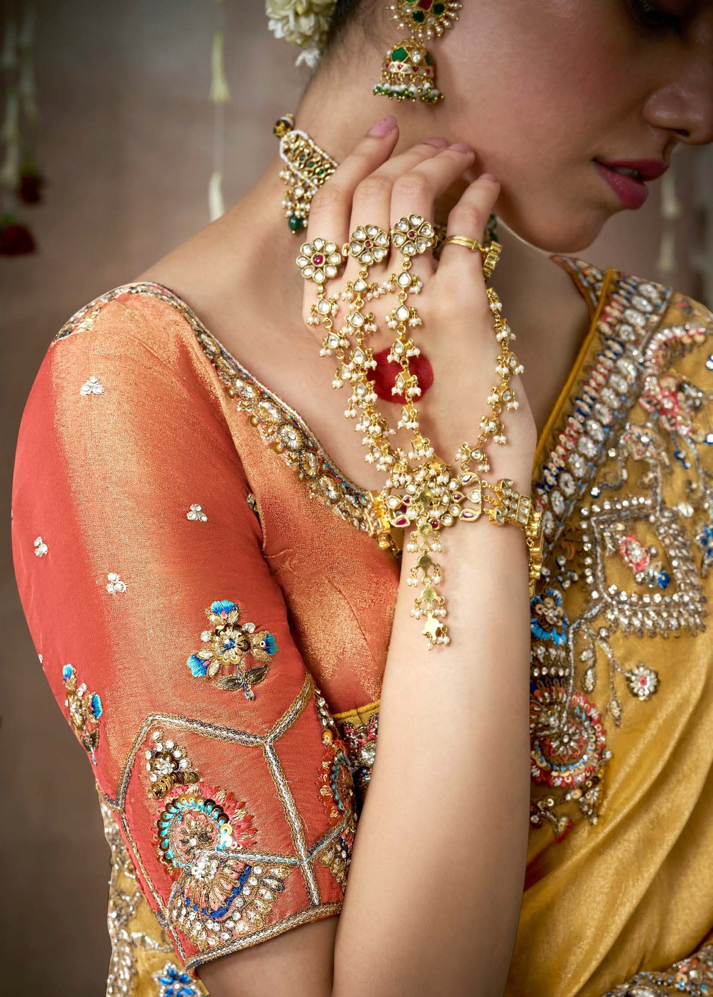 Shop Yellow Banarasi Sarees online at STORI