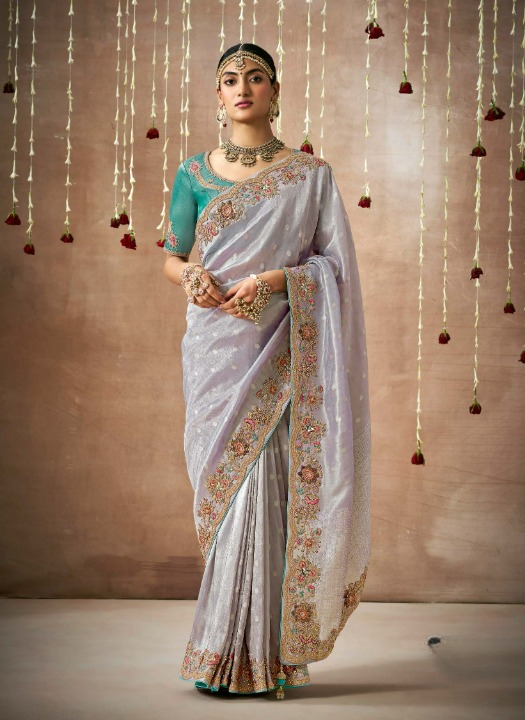 Shop Lilac Bridal Banarasi Sarees online at STORI