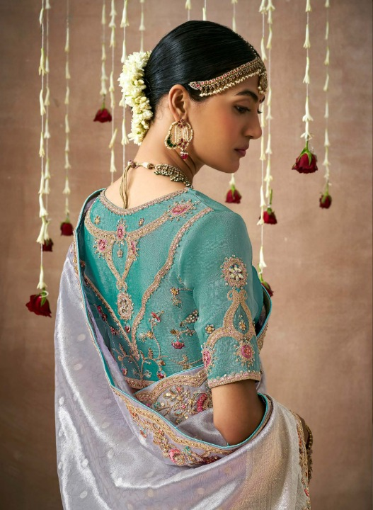 Shop Lilac Bridal Banarasi Sarees online at STORI