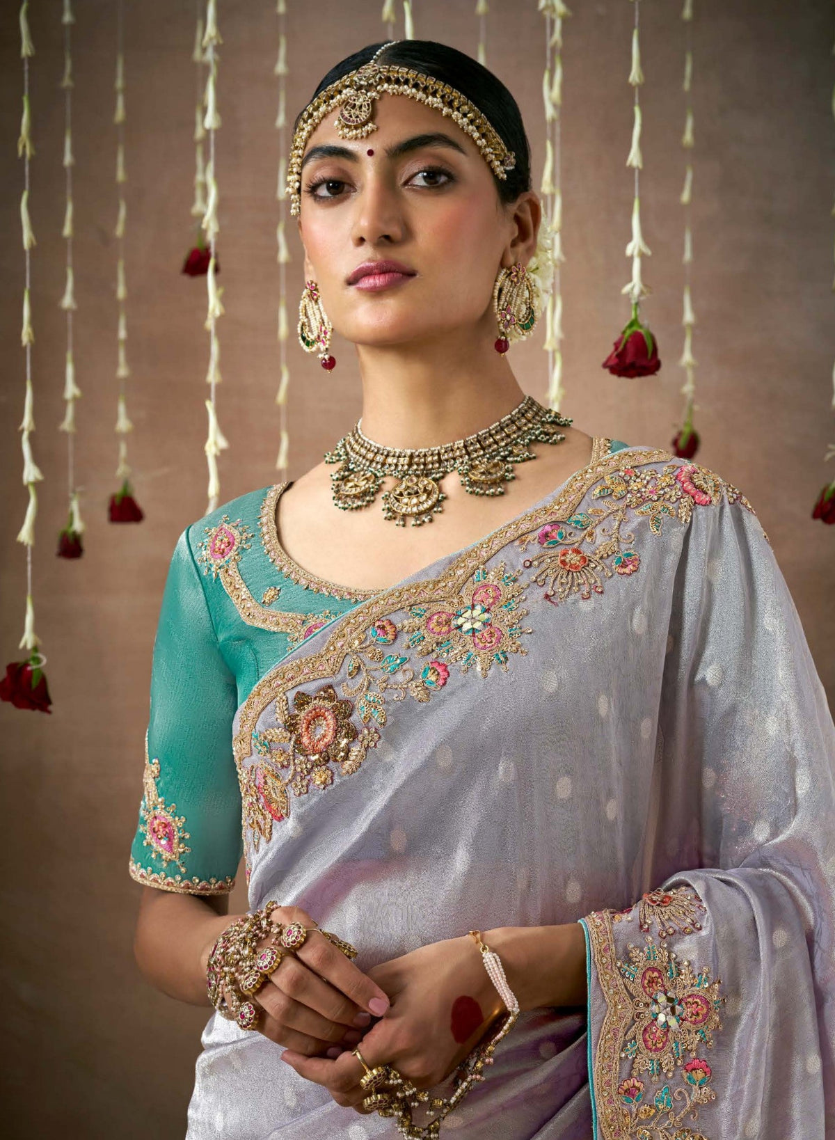 Shop Lilac Bridal Banarasi Sarees online at STORI