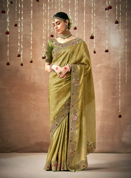 Shop Green  Bridal Banarasi Sarees online at STORI
