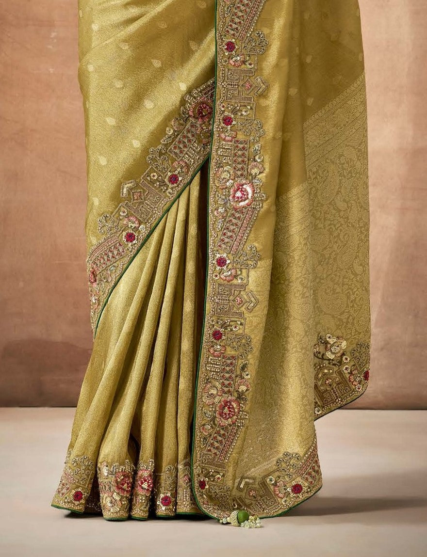 Shop Green  Bridal Banarasi Sarees online at STORI