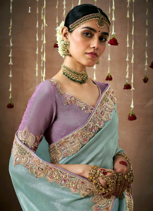 Shop Blue  Bridal Banarasi Sarees online at STORI