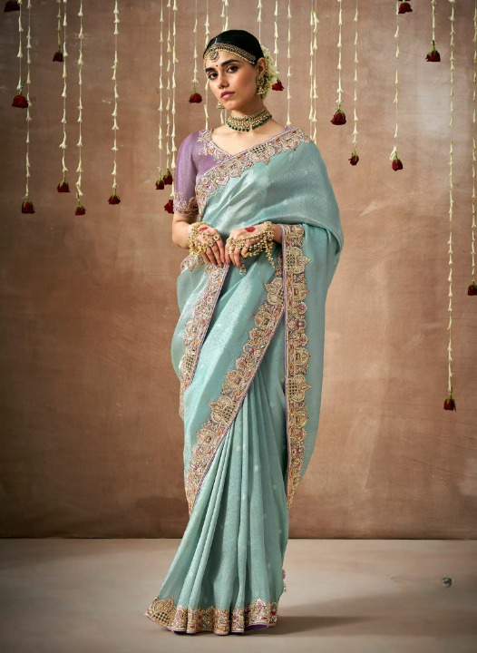 Shop Blue  Bridal Banarasi Sarees online at STORI