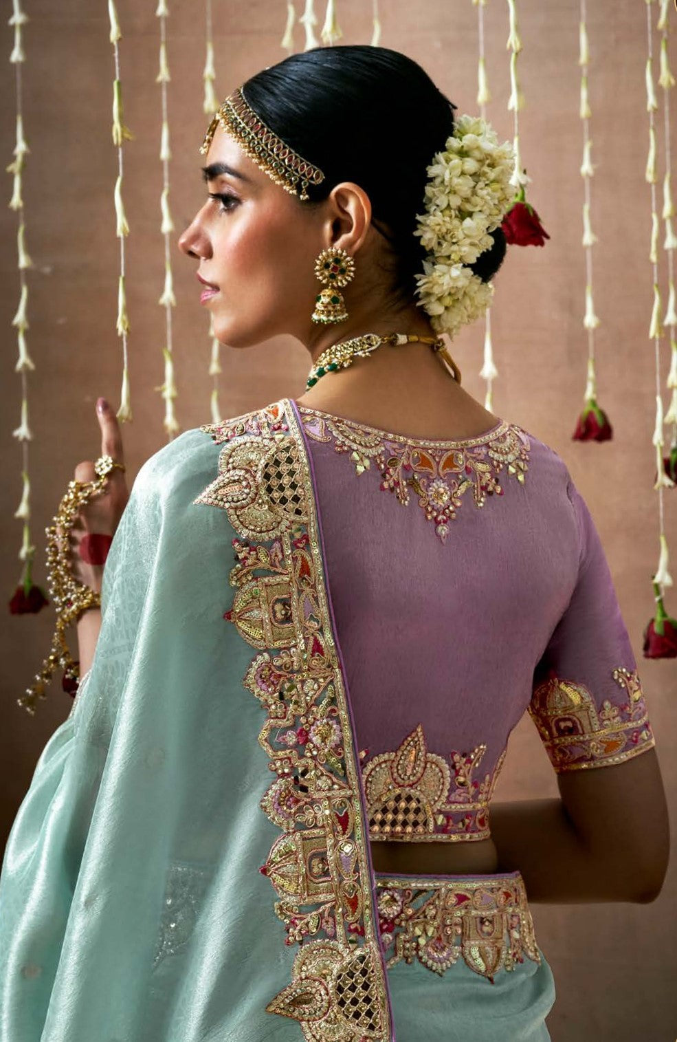 Shop Blue  Bridal Banarasi Sarees online at STORI