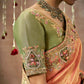 Shop Peach  Bridal Banarasi Sarees online at STORI