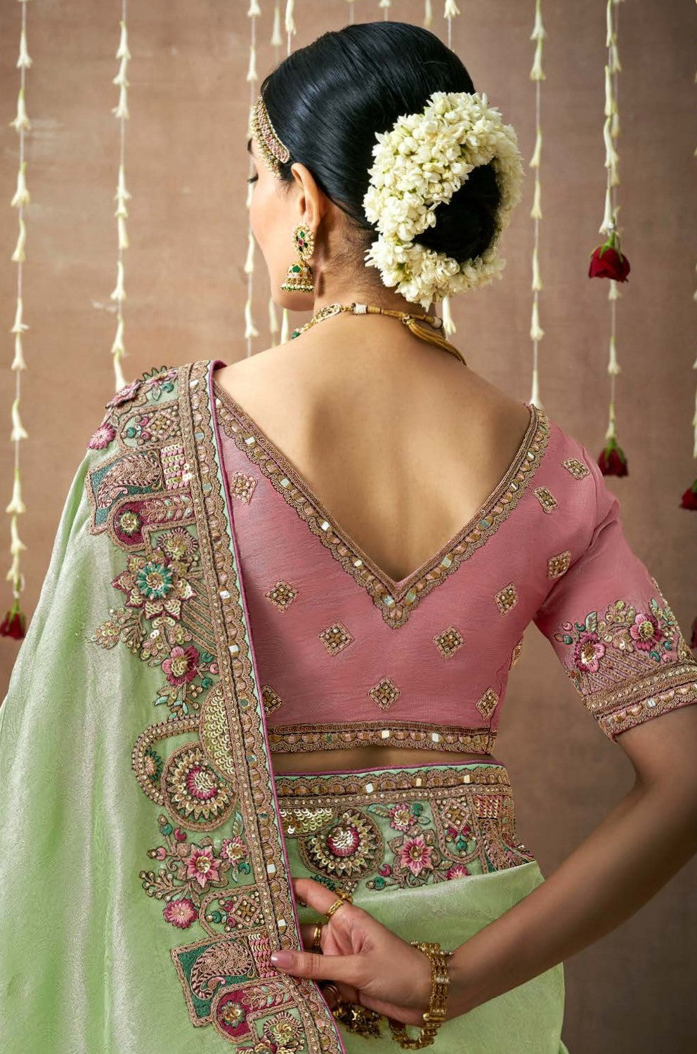 Shop Green  Bridal Banarasi Sarees online at STORI