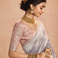 Shop Grey Banarasi Silk Sarees Online - STORI