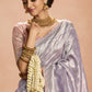 Shop Grey Banarasi Silk Sarees Online - STORI