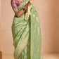 Shop Green Banarasi Silk Sarees Online - STORI