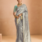 Shop Grey Banarasi Silk Sarees Online - STORI