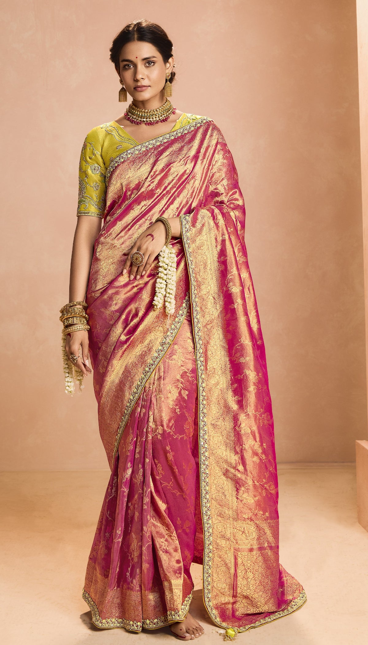 Shop Red Banarasi Silk Sarees Online - STORI