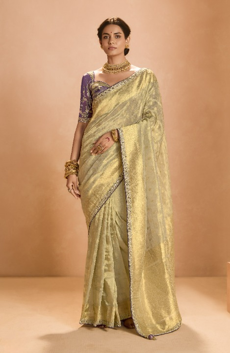 Shop Golden Banarasi Silk Sarees Online - STORI