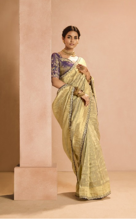 Shop Golden Banarasi Silk Sarees Online - STORI