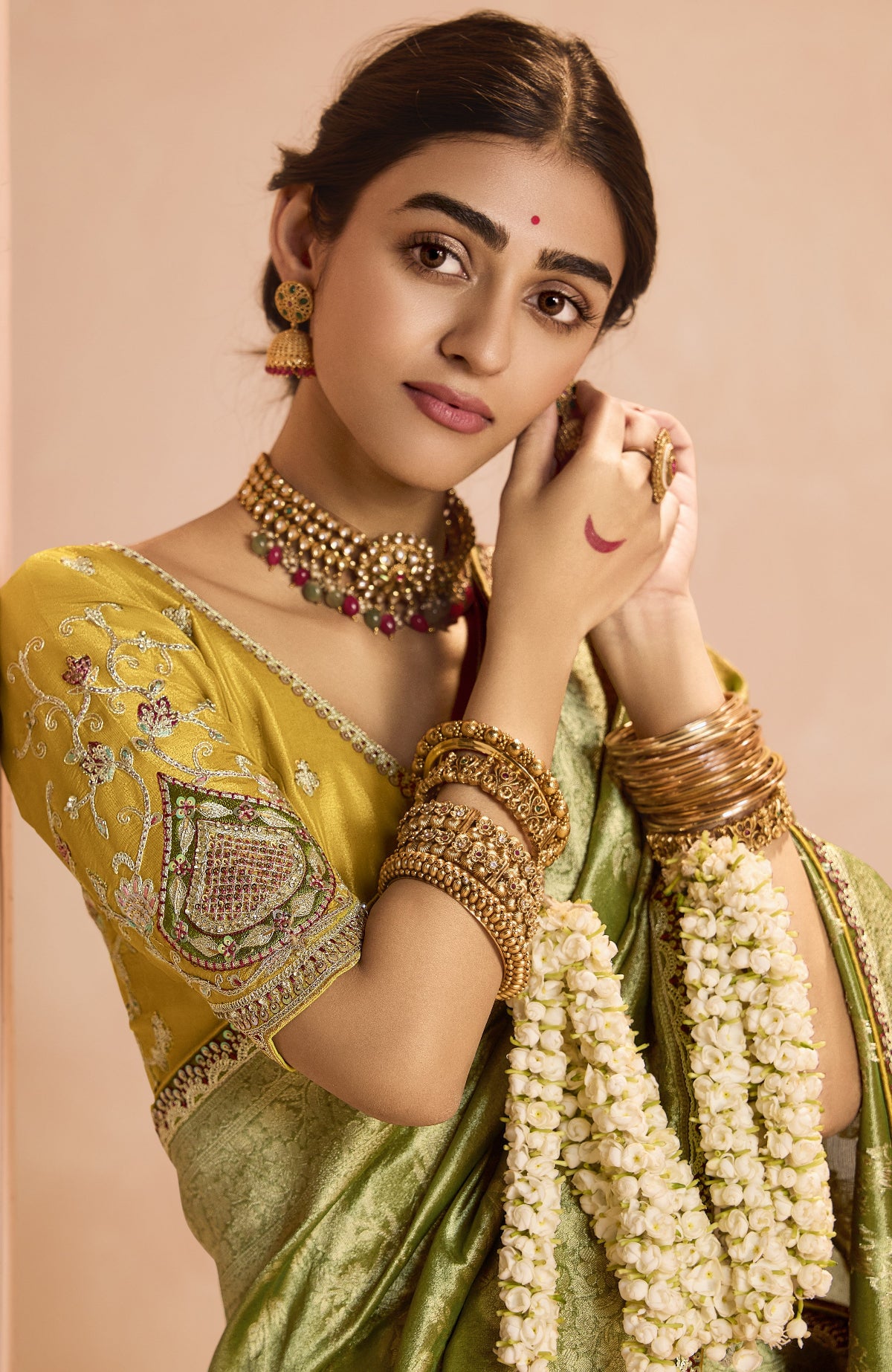 Shop Green Banarasi Silk Sarees Online - STORI