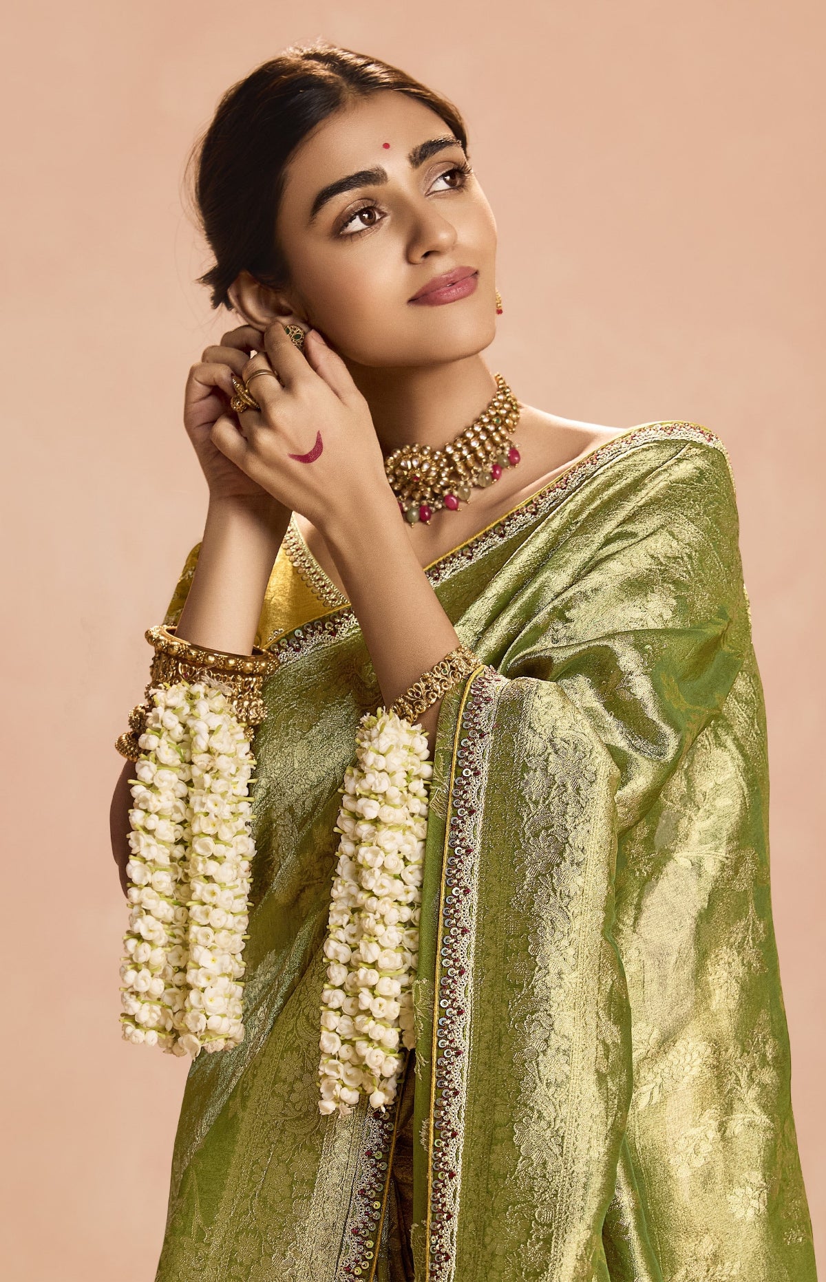 Shop Green Banarasi Silk Sarees Online - STORI