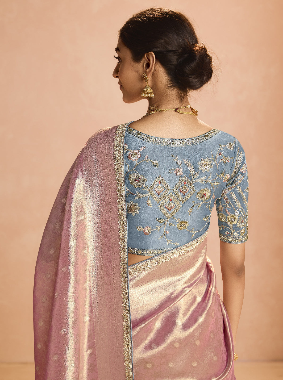 Shop Pink  Banarasi Silk Sarees Online - STORI