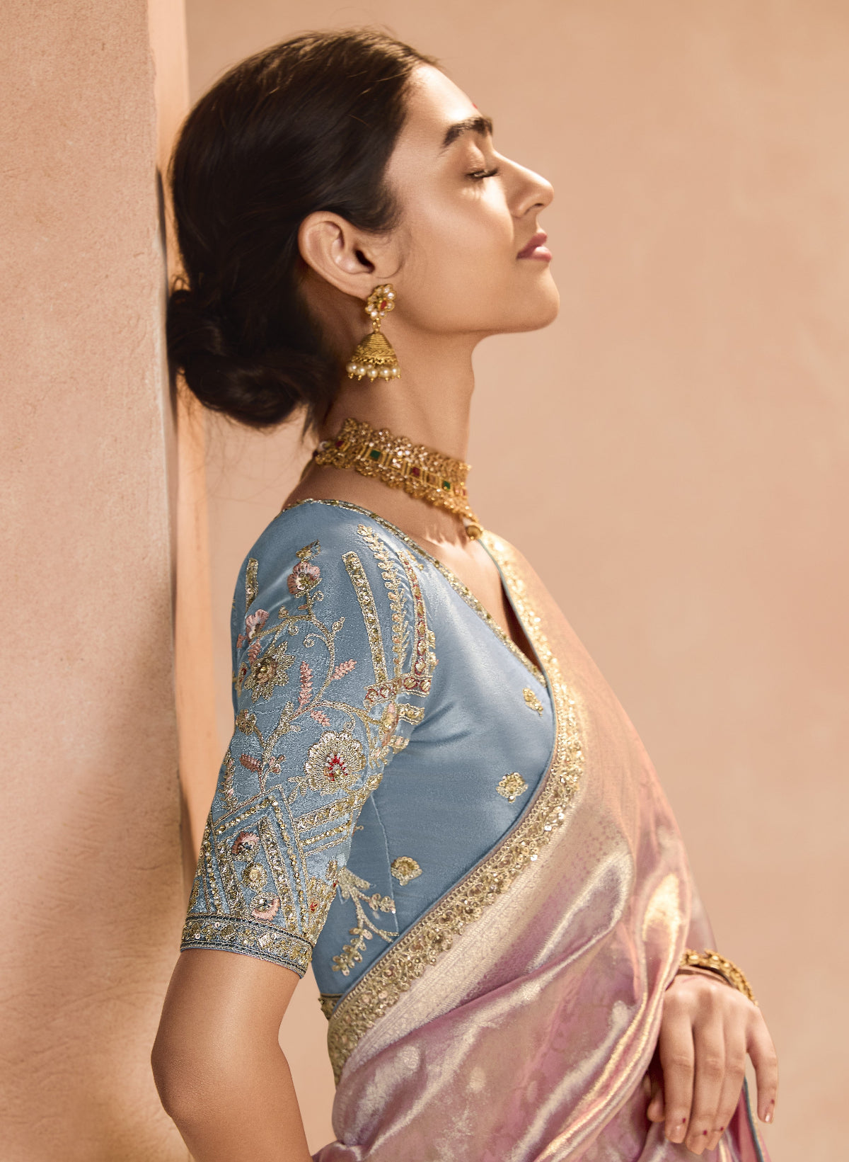 Shop Pink  Banarasi Silk Sarees Online - STORI