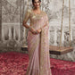 Powder Pink Heavy Embroidered Designer Silk Saree