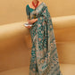 Forest Green Weaved Lucknowi Chikankari Saree