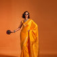 Cadmium Yellow Soft Satin Silk Saree