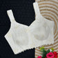 Cambric Cotton Designer Blouse With Embroidery And Sequined Work