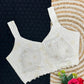 Cambric Cotton Designer Blouse With Embroidery And Sequined Work